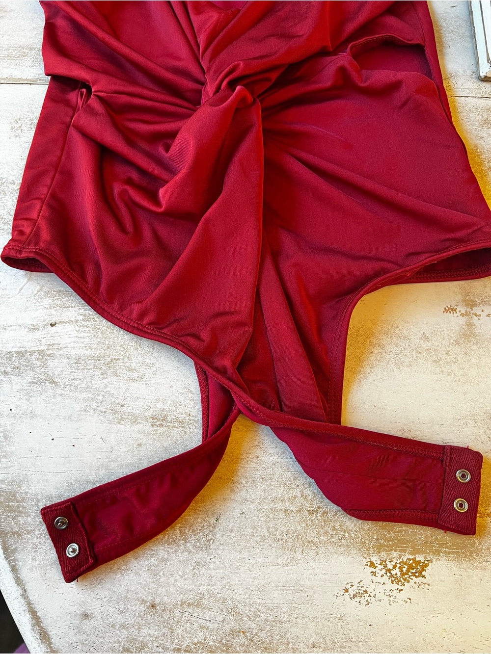 Lulus Red Twist-Front Spaghetti Strap Bodysuit - Picture 7 of 7